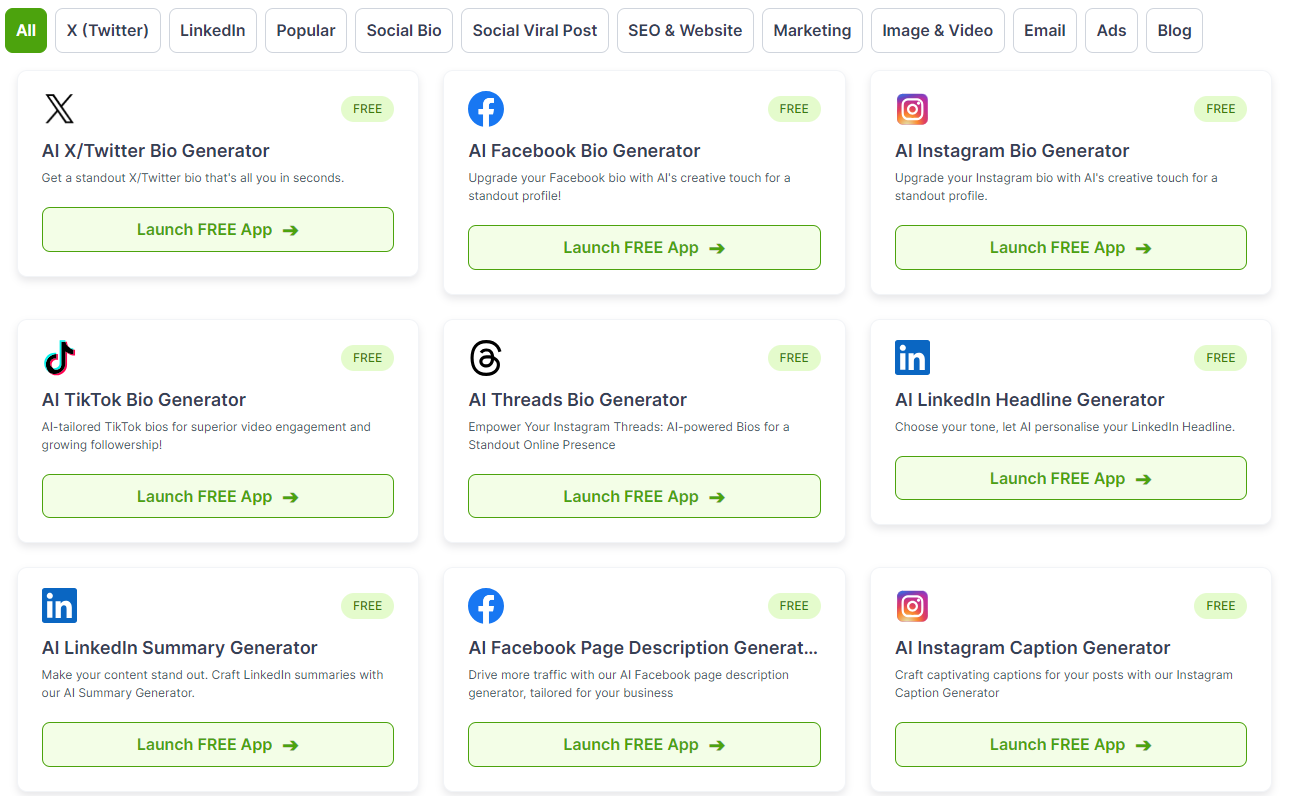 Get 25+ Free AI Tools For Social Media Marketing